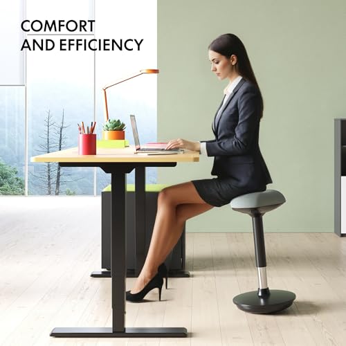 Image of FLEXISPOT Wobble Stool stay active Exercise Office Chair encourage movement Height Adjustable Seat for comfortable working /standing desk perching stool Grey