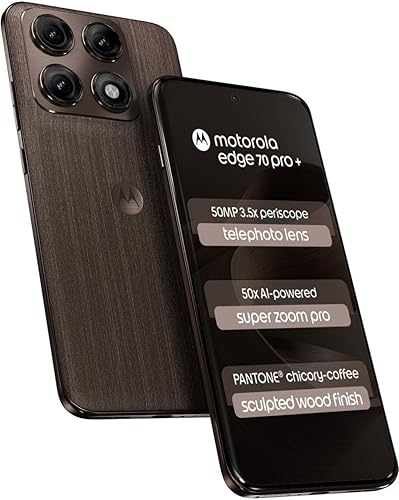Image of Motorola Edge 70 Pro+ 5G (PANTONE Chicory Coffee, 12GB RAM, 256GB Storage)| 6.8 inch Extreme AMOLED | 50MP Triple Rear| 50MP Selfie | 6500mAh Battery | 90W + 15W Wireless Charging | Dimensity 8500 Extreme