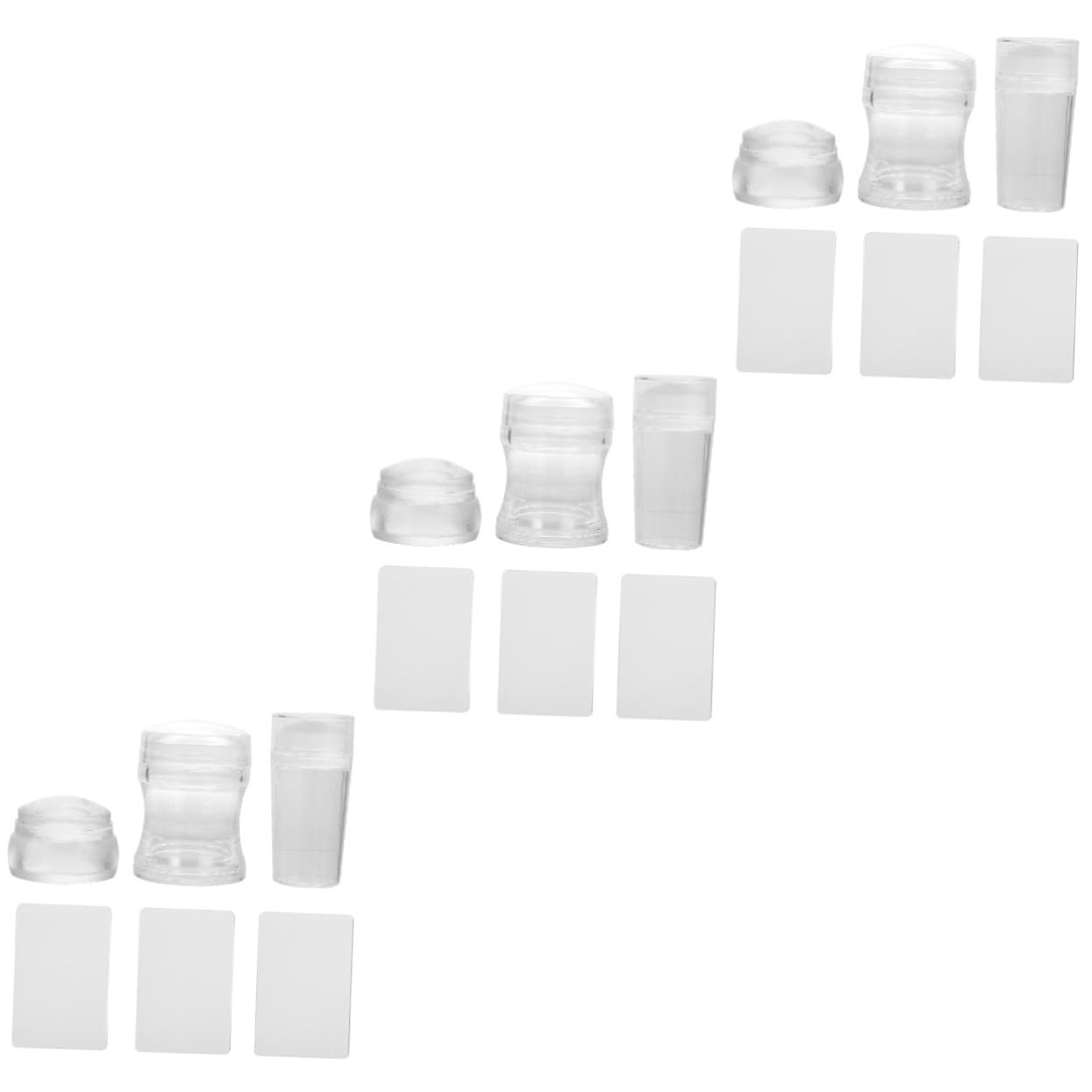 Healvian 9sets Timbratori Per Unghie Silicone Trasparente Con Raschietti Strumenti Per Manicure e Decorazioni Nail Art Facili Da Usare e Leggeri Per Creazioni Di Unghie Uniche