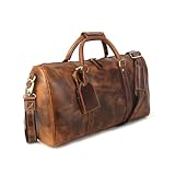 Oversized WeekenderLeather Travel and Sports Duffel Bag, Full Grain Leather Large Carry On Gym Duffle for Men’s or Women -  vintage crafts
