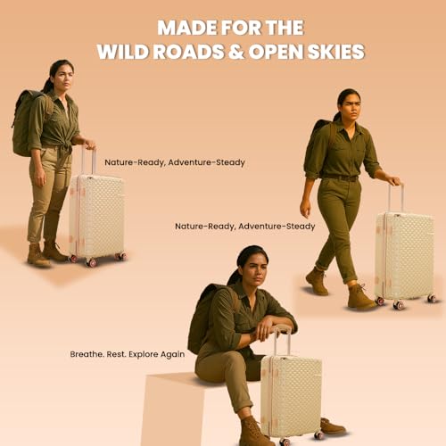 Image of AMERICAN TRAVELLER Goldie ABS Travel Suitcase | Hard Shell Large Luggage | High-Capacity Trolley Bag for Travel | Durable Check-in Suitcase with Spinner Wheels & Secure Lock