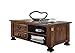 Produktbild MASSIVMOEBEL24.DE Couchtisch New Boston aus Sheesham, Massivholz Wohnzimmertisch mit 2 Schubladen und Ablageflächen