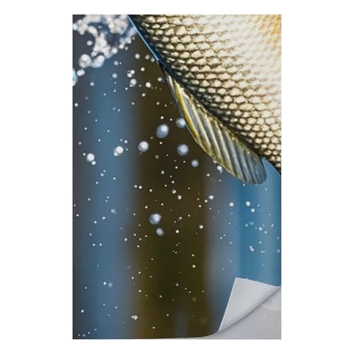 FHESDCW Big Mouth Bass Bites Bait Towel Quick Dry Ice Towels for Hot Weather Breathable Camping Towels Sweat Super Absorbent Bathroom Towel for Gym Yoga Pilates Exercise
