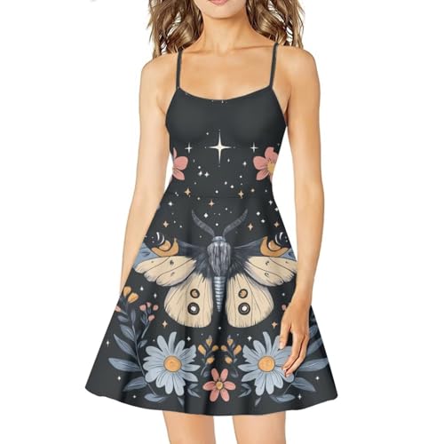 Image of Cozeyat Women Girls Summer Sleeveless Dress Casual Swing Beach Cover Up Knee Length Dresses,Large Size XS-4XL