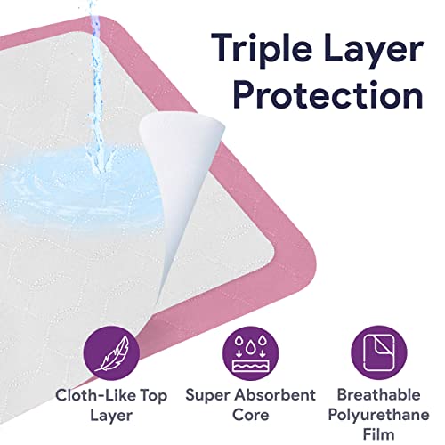Incontinence Bed Pads Washable - Reusable Waterproof Bed Pads - Soft And Leak Proof Chucks - Moderate Absorbent Pee Pads For Adults - Withstands Extensive Washing - 24" X 36" - 1 Pack #TOP1