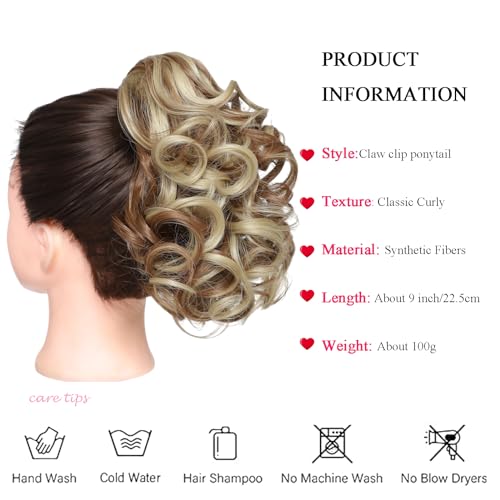 25cm Wavy Claw Clip on Ponytail Hair Extensions - Image 2