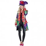 Damen Patchwork Frack Gr. 42 bunt Fasching Jacke Karneval Garde