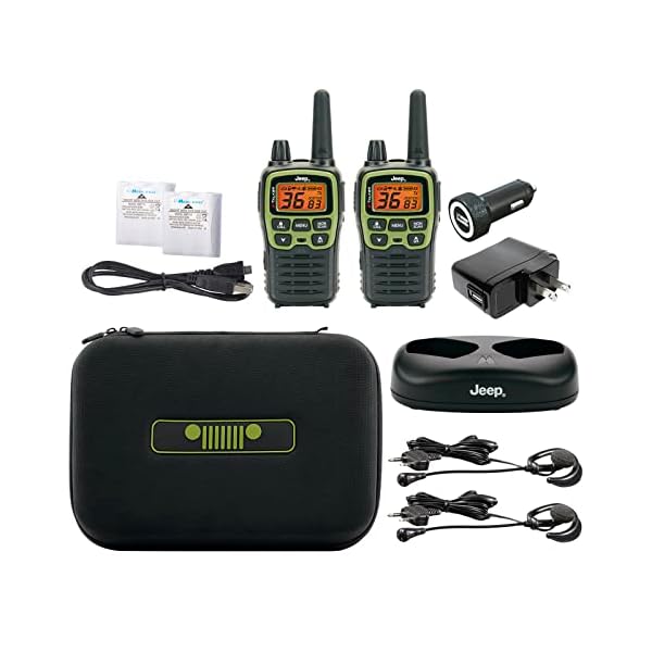Midland - T77VP5J Jeep® X-TALKER Extreme Dual Pack - 22 Channels, 121 Privacy Codes, Water Resistant - Clear Communication with Weather Alert - Jeep® Branded Carrying Case & Headset Included