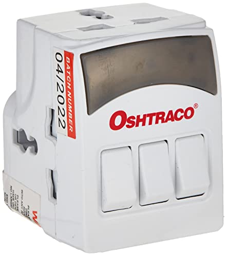 OSHTRACO 3 Way Individual Switched Universal Plug Input Adaptor for use across Household and Offices. ESMA Certified.
