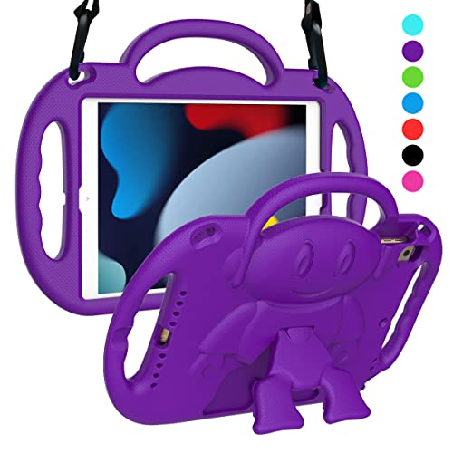 SUPLIK Kids Case for iPad 9th/8th/7th Generation (10.2 inch, 2021/2020/2019), iPad 10.2" Kidproof Case with Shoulder Strap Handle Stand for Apple iPad