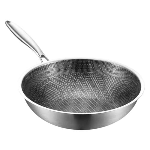 Wok profundo antiadherente de acero inoxidable para estufas a gas miniatura 5