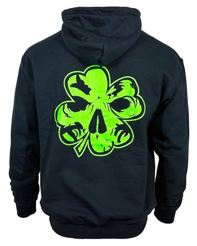 Demons Behind Me Clover Black Hoodie - Unisex4