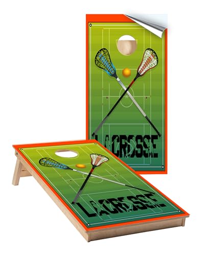 Cornhole Wraps #422 - Lacrosse Cornhole Graphic Decals - Includes Application Squeegee - Set of (2) 25