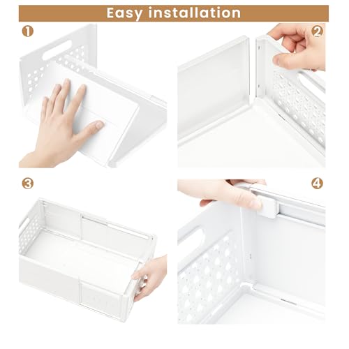 LUTITASD Closet Organizers and Storage, 2 Pack Stackable Storage Drawers, Plastic expandab - image 8