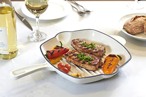 Servappetit - Glazed Enamel Cast Iron Square Grill Pan, 10 X 2 Inches #TOP1