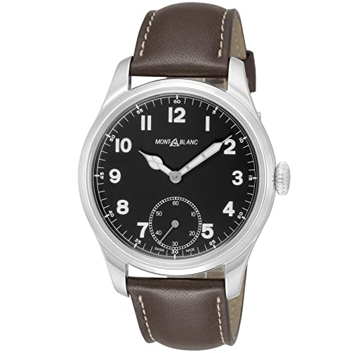 [MONTBLANC(モンブラン)] 腕時計 Time Manual Small Second 1815 マニュアル スモールセコンド ブラック 文字盤 ステンレススチール サファイヤガラス 手巻き 3気圧防水 44MM スイス 万年筆 ボールペン Watch 112638 メンズ ブラウン [並行輸入品]