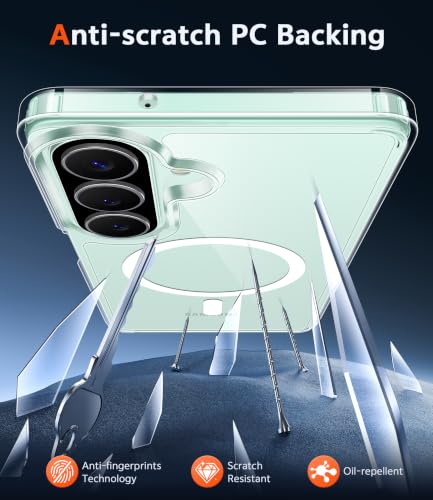 Image of FNTCASE for Samsung Galaxy A27-5G Case: [Screen Protector] Compatible with Magsafe Clear Magnetic Phone Cases Anti Yellowing Slim Rugged Shockproof Protective Transparent Cover (A-Clear)