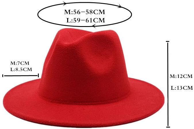 Wide Brim Fedora Hat for Men Women Classic Black Red Panama Hat Two Tone Jazz Hat - Image 2