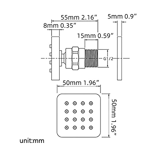 Jets de corps de douche économie d'eau et buse latérale orientable - 5