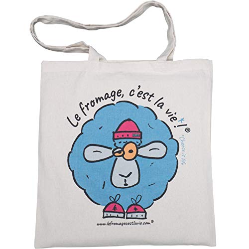 Le fromage, c'est la vie ! Tote Bag Brebis/Mouton Sac Toile de Qualité 100% Coton (220g/m2) Cover