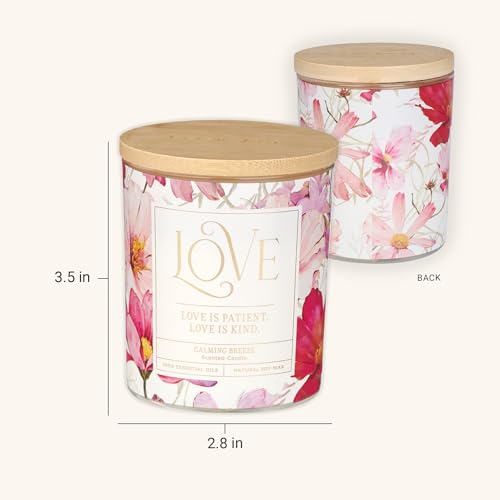 Image of Christian Art Gifts Soy Wax Scented Candle: Love is Patient Bible Verse
