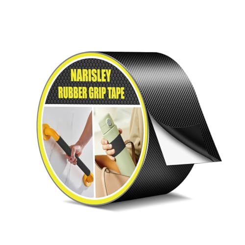 Rubber Grip Tape, Anti Slip Tape with Adhesive, 2In x 10Ft, Black