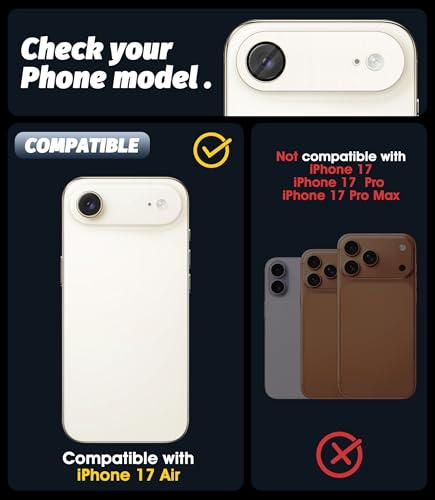 Image of PreCure (2 Pack) Camera Lens Protector Compatible with iPhone 17 Air, Premium Brushed Aluminum Alloy Frame + Tempered Glass, Precise Camera Cutouts, Anti-Scratch, Ultra HD Clarity - Gold