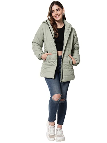 Image of KOTTY Women Nylon Peach Pink Solid Puffer Jacket