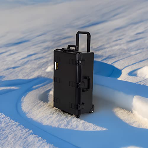 Meijia Portable All Weather Waterproof Camera Case,Customizable Fit Foam With Rolling Wheels And Retractable Pull Handle,31.3"X20.3"X12.25" #TOP5