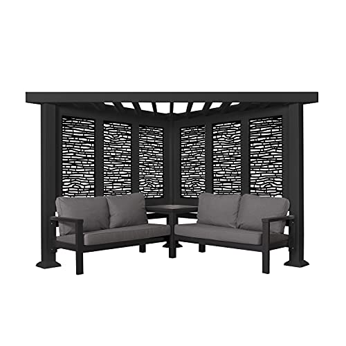 Backyard Discovery Glendale Modern Steel Cabana Pergola With Conversation Seating In Slate #TOP8