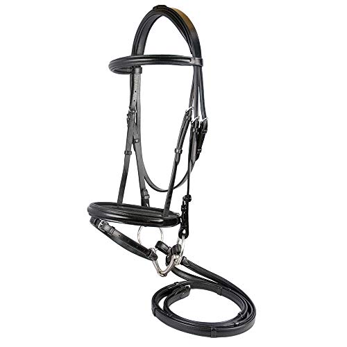 M. Toulouse Euro-Style Dressage Bridle Cob #TOP23