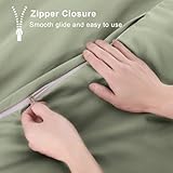 Soifox Super King Duvet Cover Set - Sage Green Bedding Set Superking Size Bed with Zipper Closure, Soft Microfiber Quilt Cover with 2 Pillowcases - Image 5