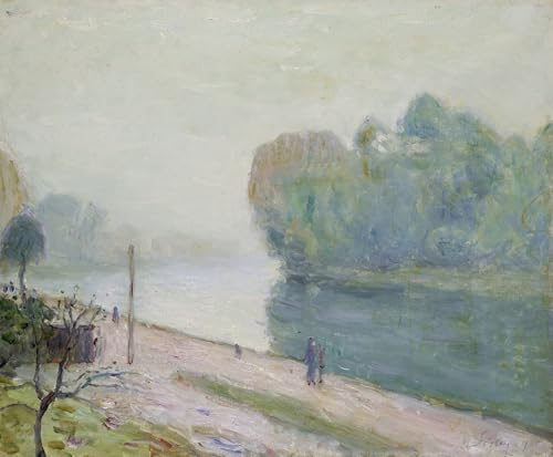 Tableau un coude du Loing d'Alfred Sisley toile murale bureau 60x90