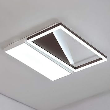 Chandelier LED Square Triangle Rectangle Chandelier Aluminium Acrylic Ceiling Lamp Brown White Yellow Warm Light Dining (Color : Warm Light)