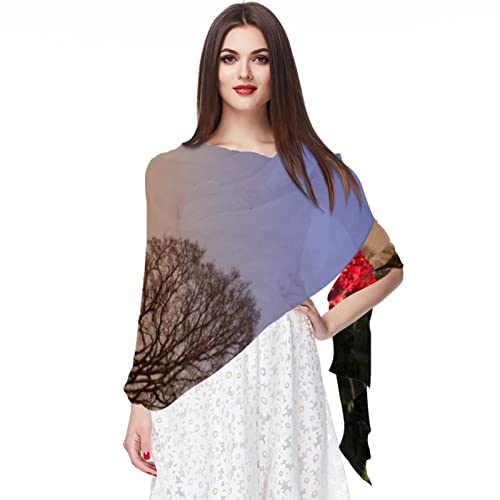 Foulard mousseline de soie flamant rose écharpe longue légère pour la plage
