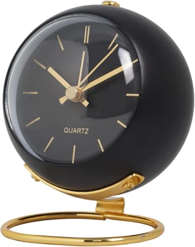 Image of Peakeep Silent Analog Table Clock, Nightstand Alarm Clock, Analog Alarm Clock with Light for Rooms, Table, Desk, Shelf, Office, Without Battery (Small Stand)