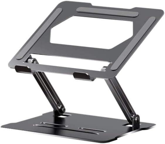 TRQQO ノートパソコンスタンド タブレットホルダー 折りたたみ式 パソコンスタンド 高さ/角度調整可能 人間工学 姿勢改善 腰痛