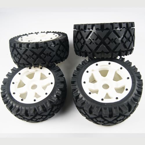 TITRACING White Wheel Front Rear All Terrain Tires Wheels for HPI Rovan Kingmotor Baja 5b 5t Buggy