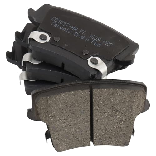 Image of TRQ Rear Brake Pad and Rotor Set Ceramic Coated Rotors Calipers Compatible with 2014 Chrysler 300 2013-2014 Challenger 2006 Charger