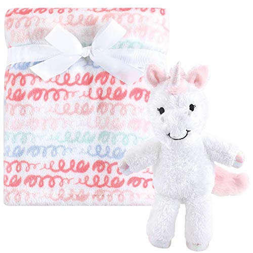 Image of Hudson Baby Unisex Baby Plush Blanket with Toy, Snuggly Unicorn, One Size