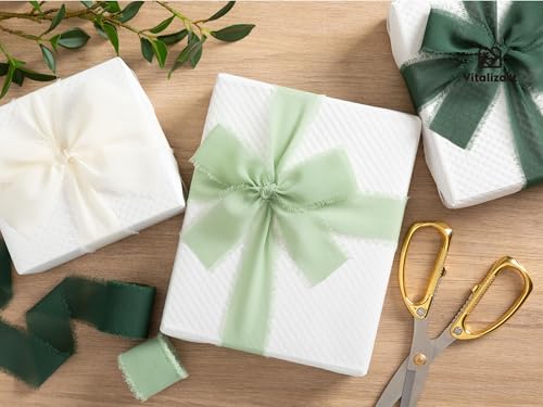 Vitalizart 15 Colours Chiffon Ribbon 1.5'' x 30 Yd, Fabric Silky Ribbons 15 Rolls x 2 Yd, Handmade Fringe for Wedding Invitation, Bridal Bouquet, Gift Wrapping, Holiday Decoration, DIY Craft - Image 4