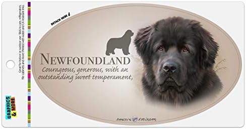 Newfoundland Dog Breed Automotive Car Refrigerator Locker Vinyl Euro Oval Magnet