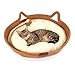 Zocipro Baumwollseil Katzenbett mit Kissen, 46x46x16 cm Groß Katzenbett, Katzenkörbchen Rund Waschbar mit Baumwollseil-Spielball für Alle Katze