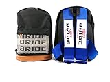 Bride JDM Racing Backpack Racing Harness Shoulder Straps Zipper Pockets w Padded Computer Compartment (Bride Logo Blue Straps)