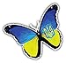 10cm! Klebe-Folie Wetterfest Made-IN-Germany Ukraine Grunge Flag Flagge Fahne Wappen Butterfly Schmetterling G1314 UV&Waschanlagenfest Auto-Aufkleber Sticker Decal