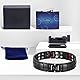 JEROOT Magnetarmband für Herren, Schwarzes Titan Armbänder 4 Elemente Doppelreihiges Magnet Armband Gesundheit Energiearmband mit hochwertigem Faltverschluss und Uhrengliederentferner (3500 gauss)