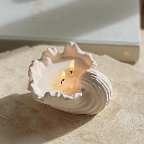 Image of Fairy Bucket Seashell Scented Candle - Aesthetic Shell Decorative Aroma Candle for Home Decor, Bedroom & Living Room - Luxury Fragrance Candle for Relaxation, Spa & Gift (Conch Shell)