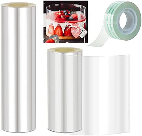 Tortenrandfolie 2 Rollen - Acetat Folie 10cm & 15cm X 5m Für Kuchen & Desserts