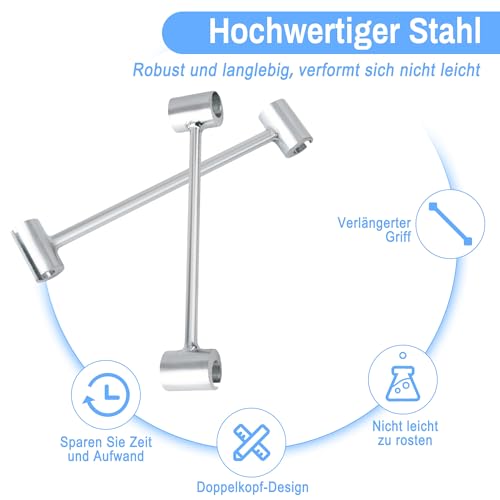 2er-Pack Einstellwerkzeug für Türscharniere: Scharnier Spalt Einstellschlüssel Scharnier Biegewerkzeug für Flaggen Typ Scharniertüren wie Feuertüren Sicherheitstüren (14 + 19 + 23 + 25 mm)