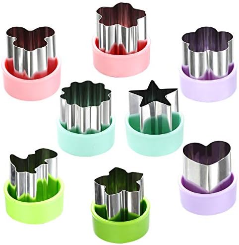 Magigift 1.5" Vegetable Cutter Shapes Set - Mini Cookie Cutters Fruit Cookie Pastry Stamps Mold for Kids Baking and Food Supplement Tools Accessories (8pack)